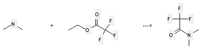 Acetamide,2,2,2-trifluoro-N,N-dimethyl- can be prepared by dimethylamine and trifluoroacetic acid ethyl ester at the ambient temperature